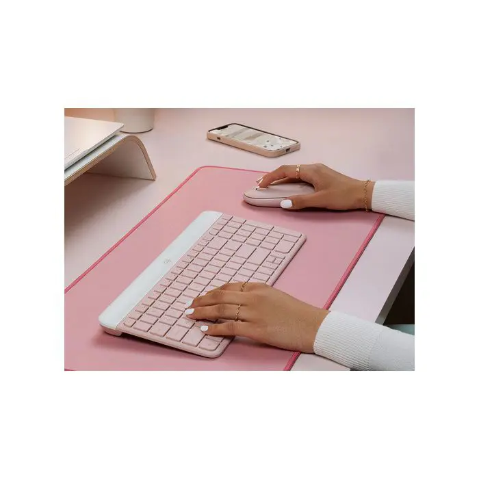 Logitech Slim Wireless Combo MK470, SLO gravura, roza
