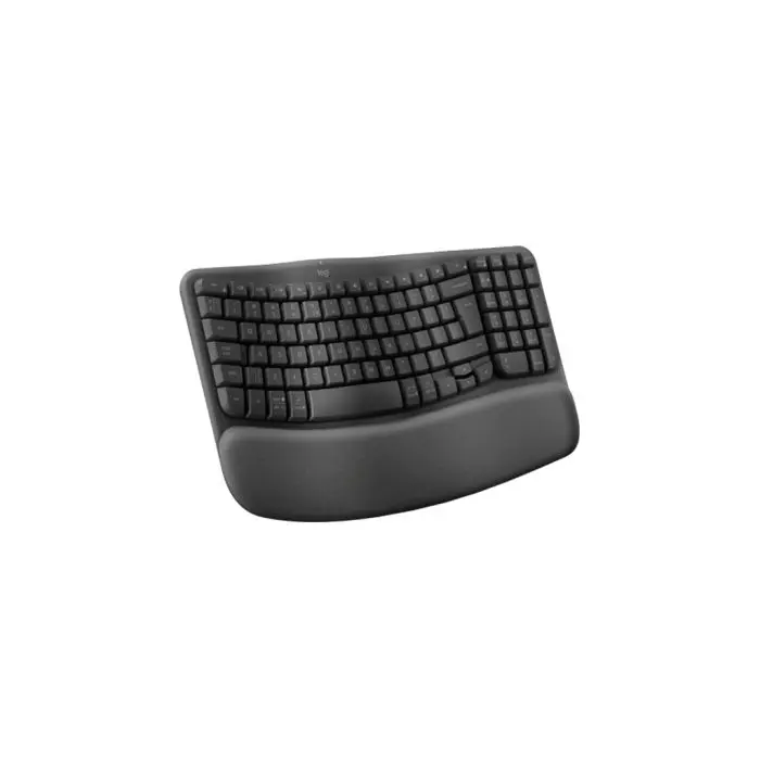 Logitech wireless keyboard ergonomic Wave Keys black SLO engraving