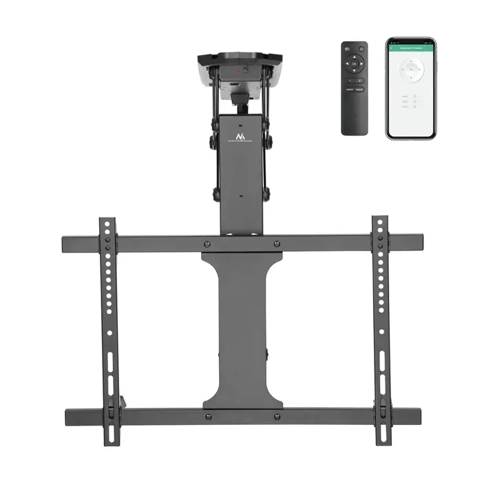 Maclean electric ceiling mount for TV, TUYA support, max VESA 600x400, for sloping walls, remote control, 32"-70", 35kg, MC-880T
