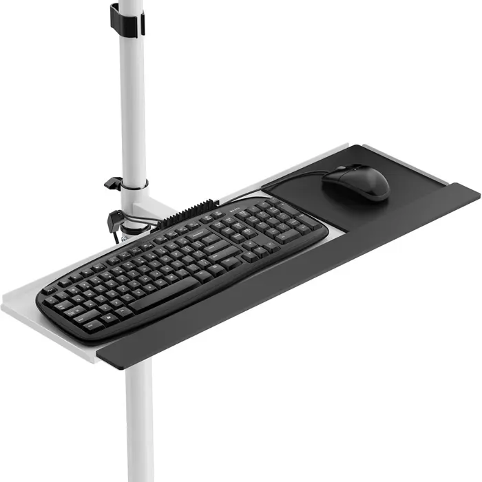 Maclean professional stand trolley, mobile computer workstation on wheels, max 17"-32", max 20kg, MC-793 W