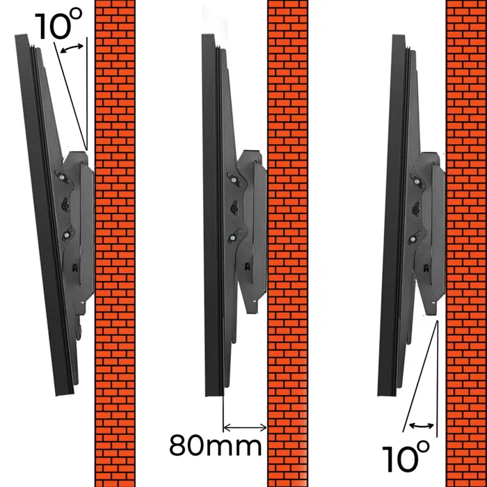 Maclean TV or monitor mount, max. VESA 900x600, 60-120", 120kg, black, MC-750N