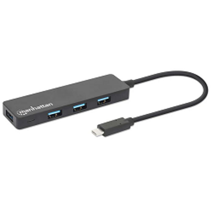 Manhattan Hub 4-Port USB 3.2 5 Gbps, crni