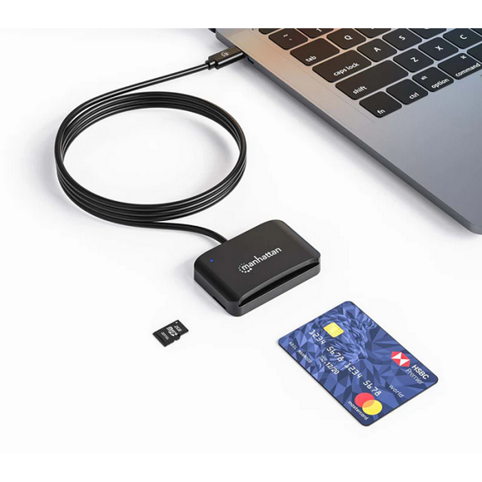 Manhattan USB-C čitač microSD/pametnih kartica