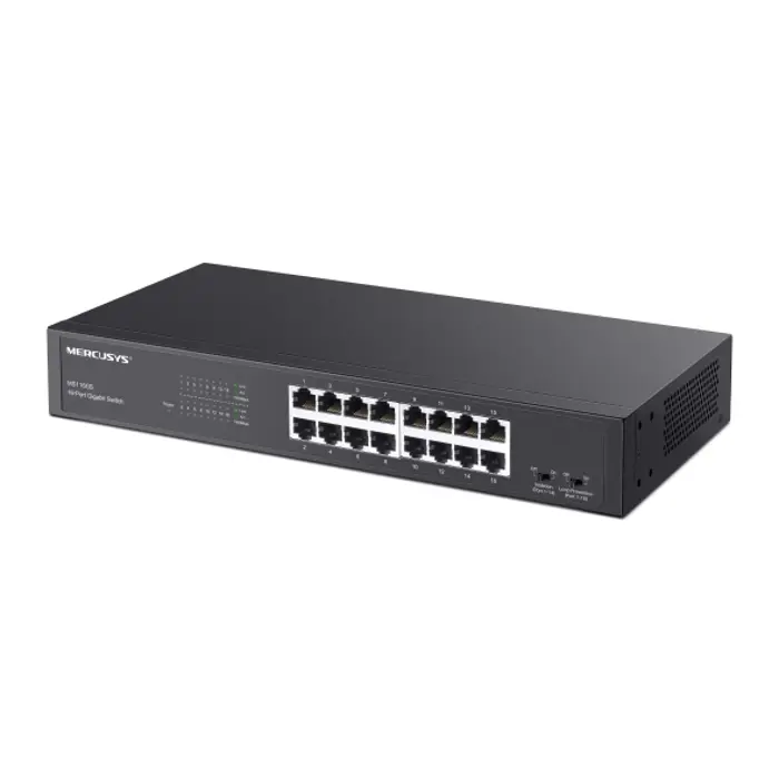 Mercusys 16-Port Gigabit Desktop preklopnik (Switch) 16×10/100/1000Mbps, Plug & Play, Auto-Negotiation, Auto-MDI/MDIX, metalno kučište