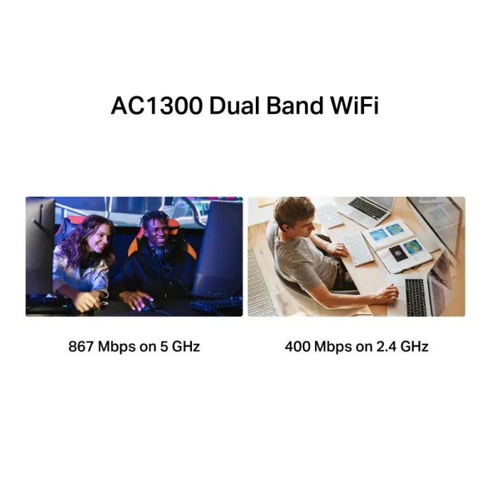 MERCUSYS AC1300 High Gain Wireless Dual Band USB Adapter