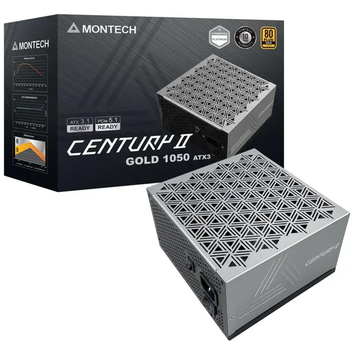 Montech Century II 80 PLUS Gold napajanje, vollmodular, ATX 3.1, PCIe 5.1 - 1.050 Watt-CENTURY II 1050W