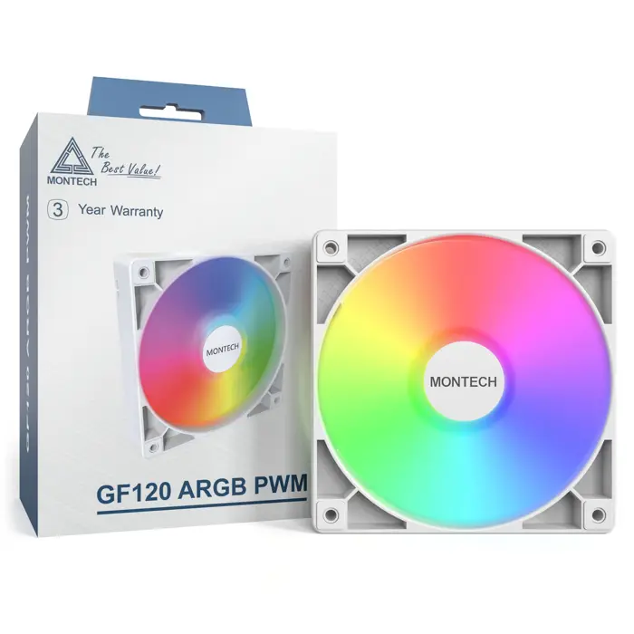 Montech GF120 PWM ARGB Lüfter - 120mm, white-GF120 ARGB PWM (W)
