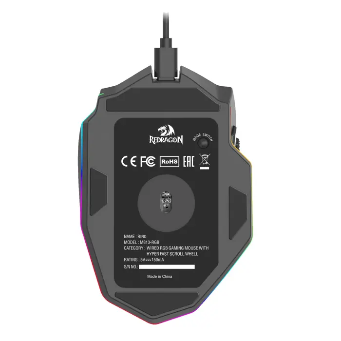 MOUSE - REDRAGON RIND M813-RGB WIRED - 6950376721556