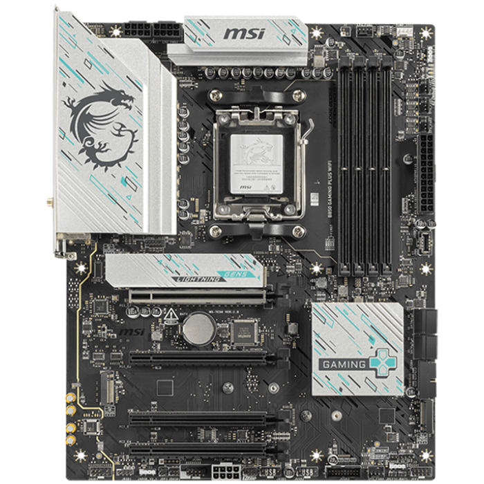 MSI B850 GAMING PLUS WIFI Motherboard, ATX - Supports AMD Ryzen 9000/8000 / 7000 Processors, AM5 - DDR5 Memory Boost 8200+ MT/s (OC), PCIe 5.0 x16 & 4.0 x16, M.2 Gen5, Wi-Fi 7, 5G LAN