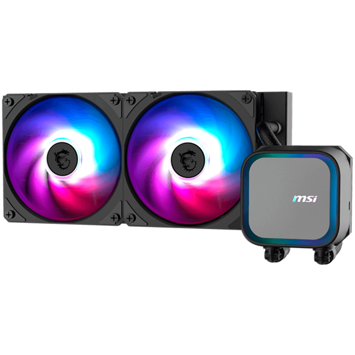 MSI CPU Cooler MAG CORELIQUID A13 240, 2x120mm Pre-installed ARGB Daisy Chain Fans, 500-2000RPM Fans, Copper Base Intel LGA 1700/1851, AMD AM5/AM4, 3Y Warranty, Black