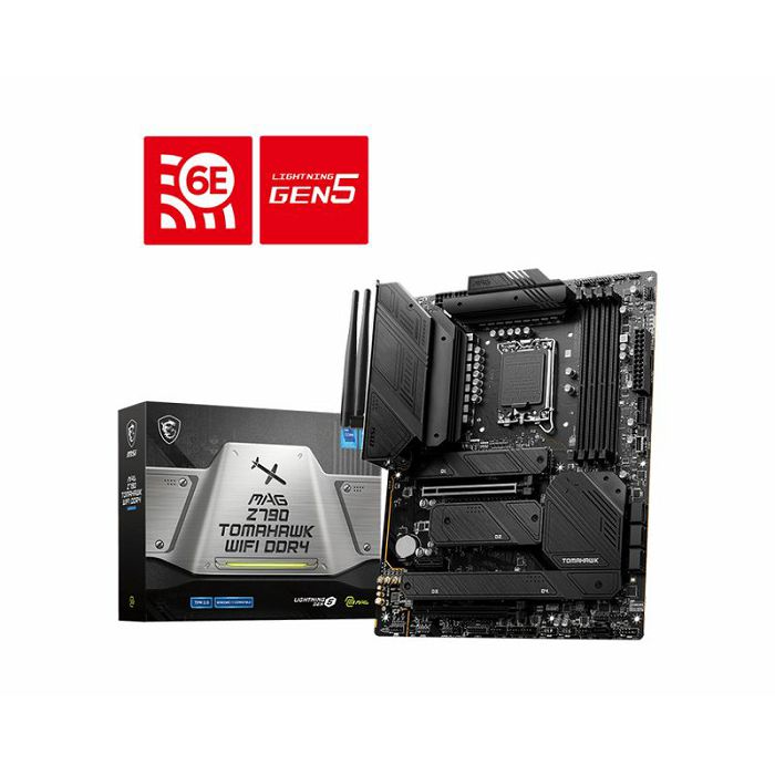 MSI Mainboard Desktop MAG Z790 TOMAHAWK WIFI (LGA 1700, 4x DDR5 max. 128GB, 2x PCI-E x16x16, 1x PCI-E x1, 4x M.2 4.0, 7x SATA, 4x USB 3.2 Gen1, 4x USB 3.2 Gen2 1x USB Type-C 3.2 Gen2, 1x HDMI, 1x DP,