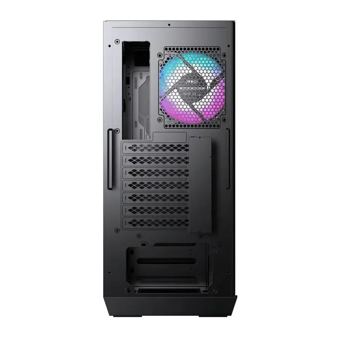 MSI MPG GUNGNIR 110R Mid Tower Gaming Computer Case Black, USB 3.2 Gen2 Type C, 4x 120mm ARGB Fan, Mystic Light Sync, 1 to 6 ARGB Control board, 2x Tempered Glass Panels, ATX, mATX, mini-ITX