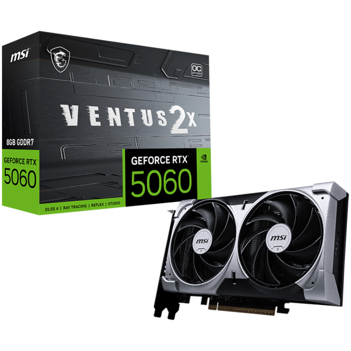 MSI Video Card NVIDIA GeForce RTX 5060 8G VENTUS 2X OC (8GB GDDR7/128bit, 3xDP, 1xHDMI)