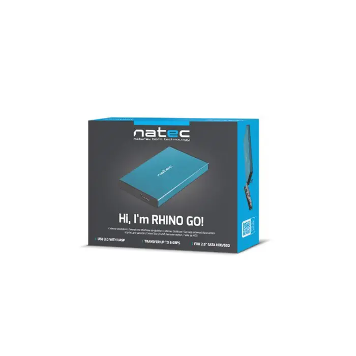 NATEC CASE HDD RHINO GO (USB 3.0, 2.5", BLUE)