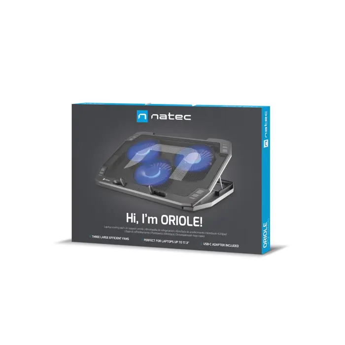 NATEC Laptop Cooling Pad Oriole 15.6-17.3inch LED notebook cooling pad 43.9 cm (17.3")