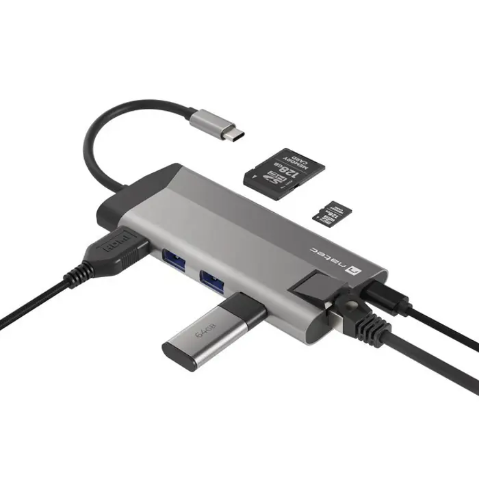 NATEC MULTIPORT FOWLER PLUS USB-C, HDMI 4K, RJ45