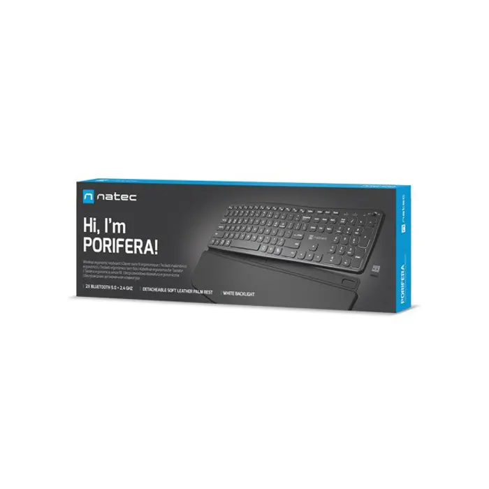 NATEC PORIFERA US WIRELESS BLUETOOTH + 2.4GHZ X-SCISSOR KEYBOARD BACKLIGHT ERGONOMIC