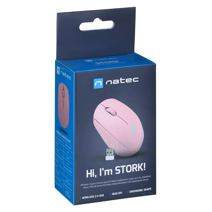 NATEC STORK mouse Home Ambidextrous Bluetooth + USB Type-A Optical 1600 DPI