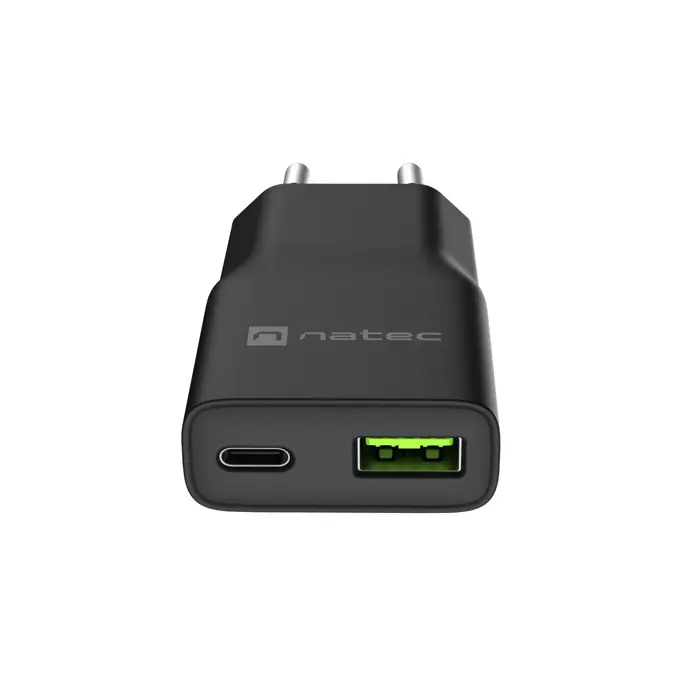 NATEC USB CHARGER RIBERA GAN SLIM USB-A USB-C 20W