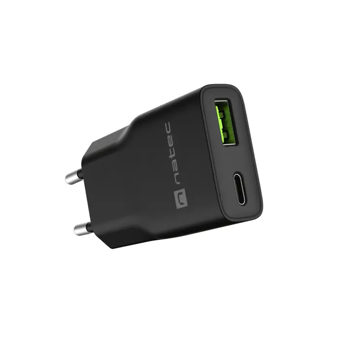 NATEC USB CHARGER RIBERA GAN SLIM USB-A USB-C 20W