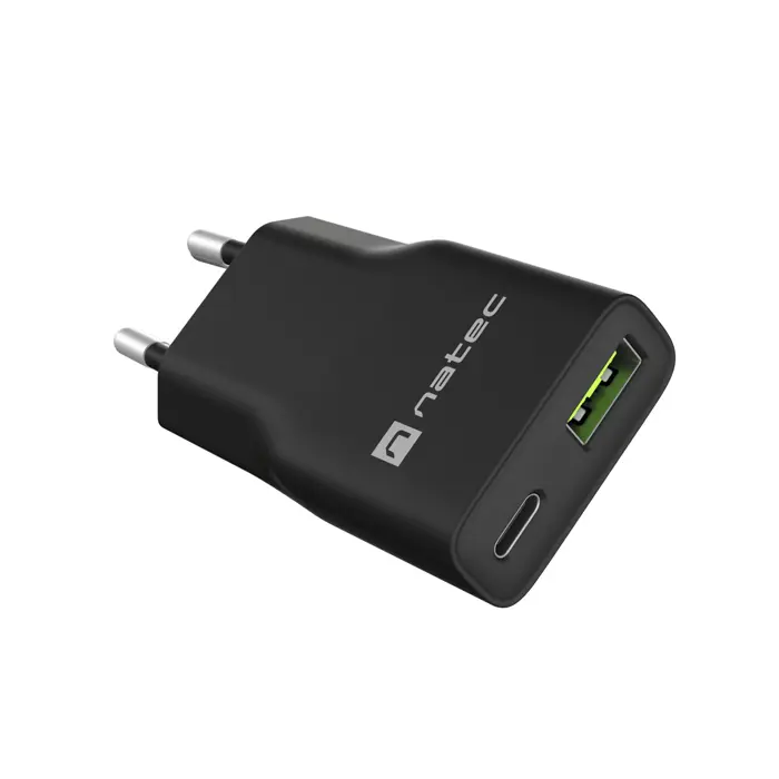 NATEC USB CHARGER RIBERA GAN SLIM USB-A USB-C 20W