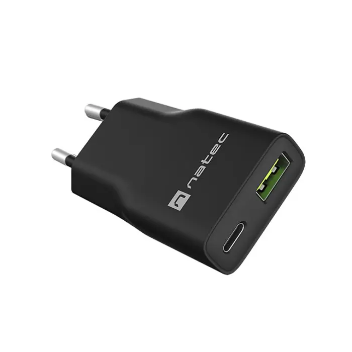 NATEC USB CHARGER RIBERA GAN SLIM USB-A USB-C 20W