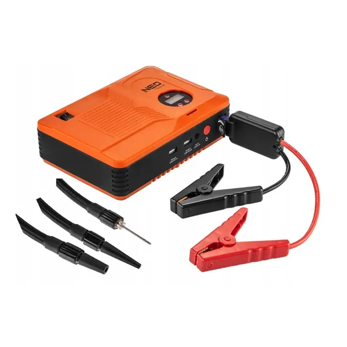 Neo Tools "Jumpstarter" starting device, 14Ah power bank, 3.5 bar compressor, flashlight