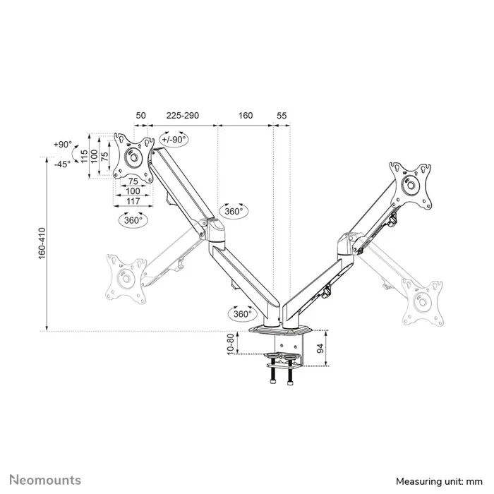 Neomounts desk monitor arm