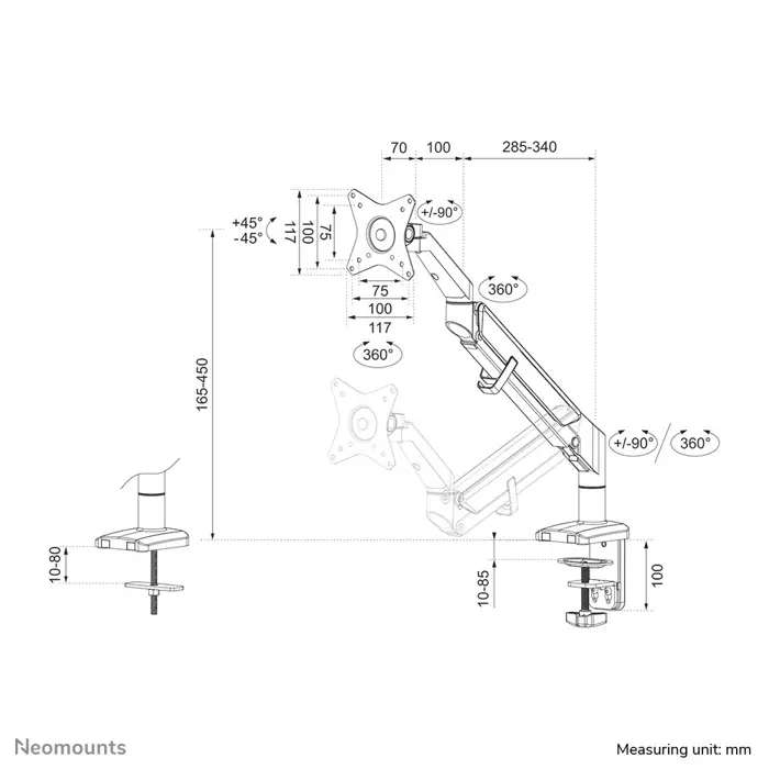Neomounts DS70-810BL1 monteringssat -