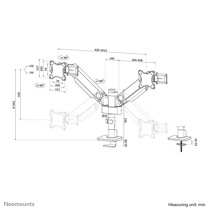 Neomounts TIS 24"-34" 2TFT black Max.11KG