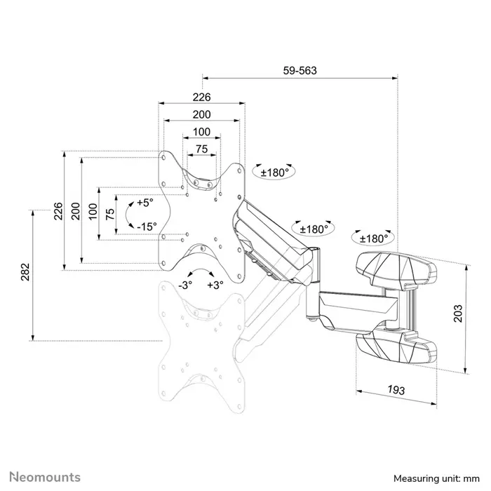 Neomounts WL70-550BL12 monteringssat -