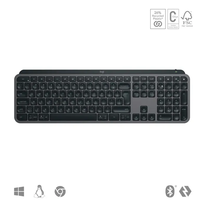 NL Logitech MX Keys S Wireless Keyboard Graphite US Layout