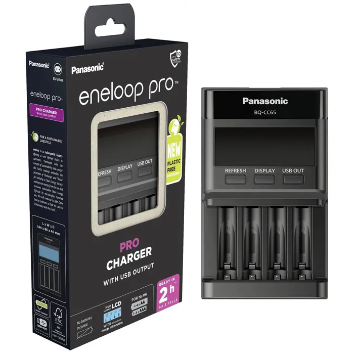Panasonic | ENELOOP Pro BQ-CC65E | Battery Charger | AA/AAA