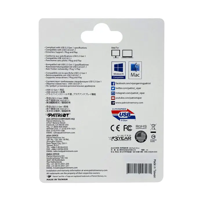 Patriot 32GB 120MB / s Supersonic Rage Lite USB 3.2 memory stick