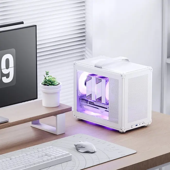 PC case Jonsbo C6 MAX, Mini, Micro-ATX, Tempered Glass - White