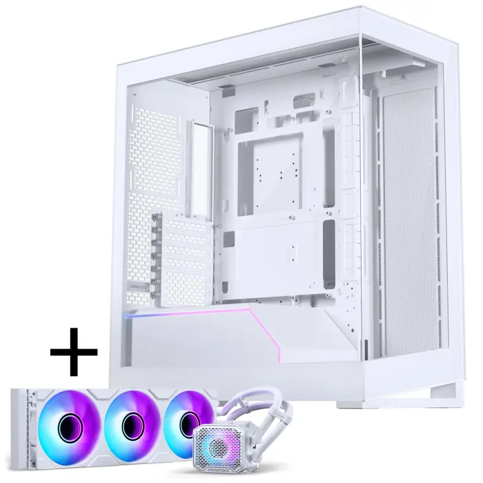 PHANTEKS NV-Serie NV5 MK2 ATX-Gehäuse, Tempered Glass, DRGB - Matte White + Glacier One 360M25 Gen2 DRGB AiO Vodeno hlađenje - 360mm-GABU-517