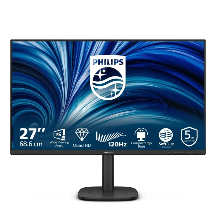 Philips 27" 27B2N3500J/00 QHD (2560×1440) IPS, Pivot, 4ms, 350cd/m2, 1500:1, 2×HDMI/DP, 4×USB-A, zvučnici