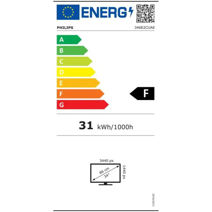 Philips 346E2CUAE 34" UltraWide curved monitor with PowerDelivery USB-C 65W
