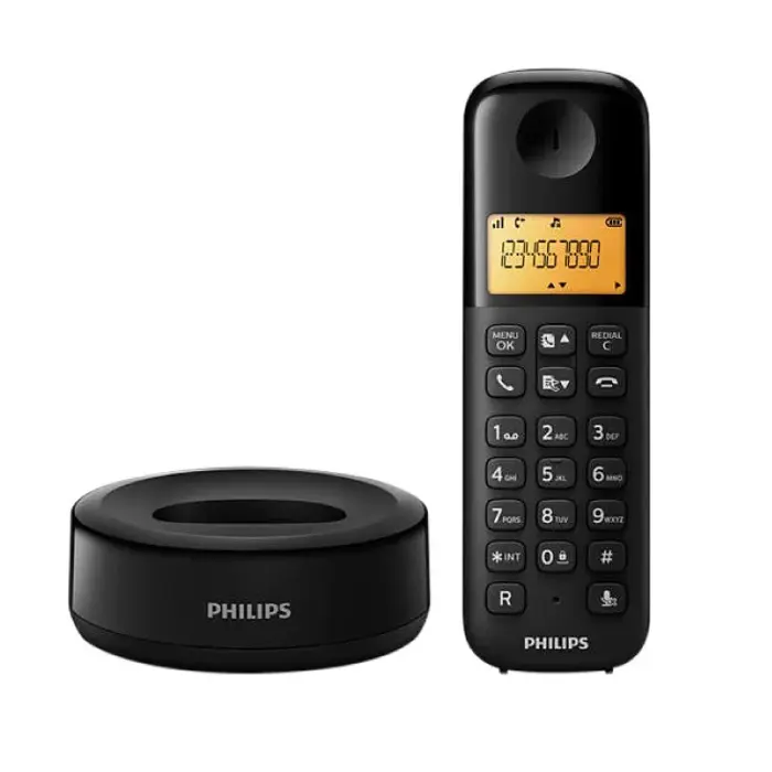 Philips bežični telefon D1602B, crni