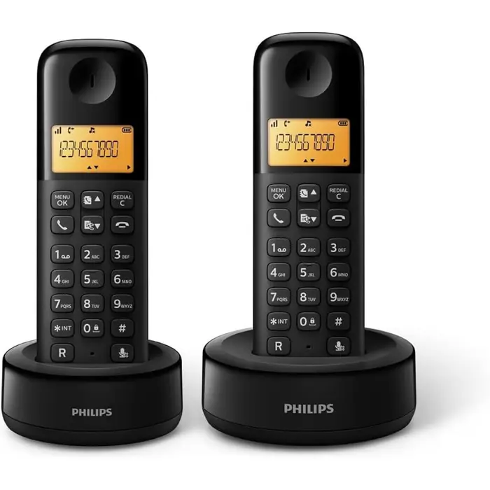 Philips bežični telefon D1602B, crni