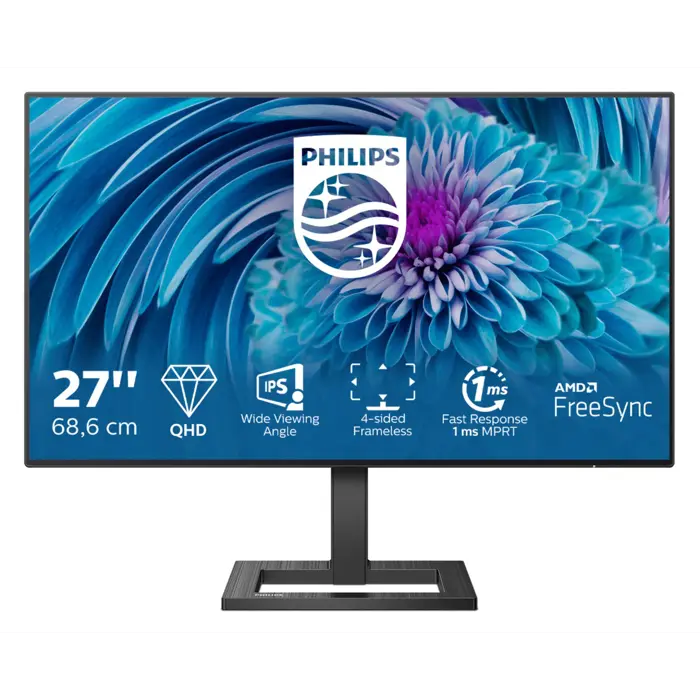 Philips E Line 275E2FAE/00 computer monitor 68.6 cm (27") 2560 x 1440 pixels 4K Ultra HD LED Black
