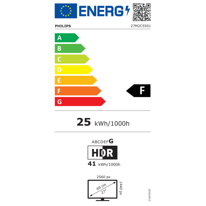 Philips Evnia 27M2C5501 27 "Va QHD Monitor