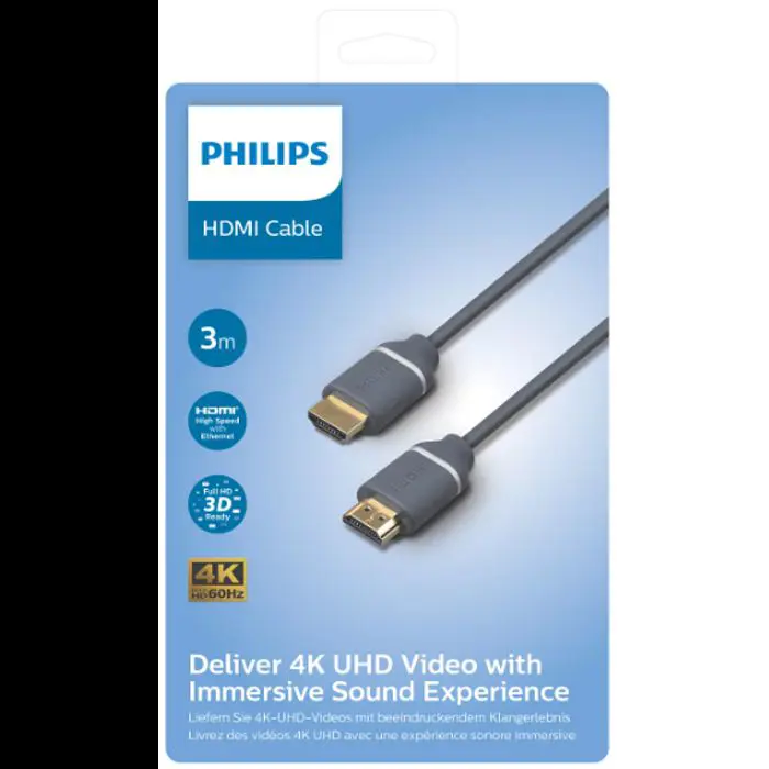 Philips HDMI kabel 3m, 4K UHD, High Speed