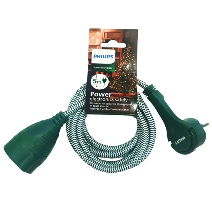 Philips produžni kabel 5m, zeleni