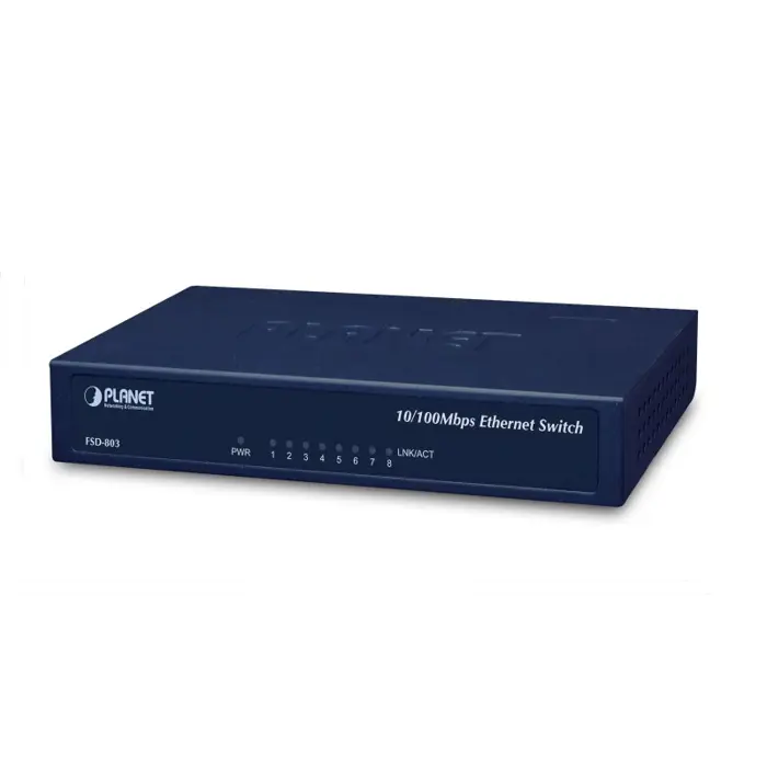 PLANET preklopnik (Switch) 8-port 10/100Mbps (Metal)