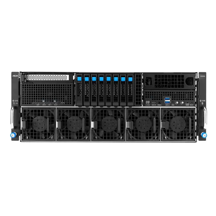 Platforma Asus Rack (1U) RS501A-E12-RS4 AMD Epyc 9005/9004 (4x NVMe/SATA HS, 2xM.2, 2x1Gbe, IPMI, 1+1 1600W )