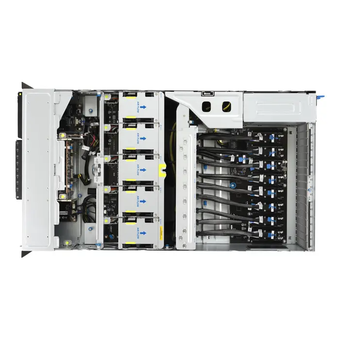 Platforma Asus Rack (4U) ESC8000A-E13X AMD EPYC 9005 (8xNVMe, 2xM.2, 2x10Gbe, 8xQSFP, IPMI, R3200W)