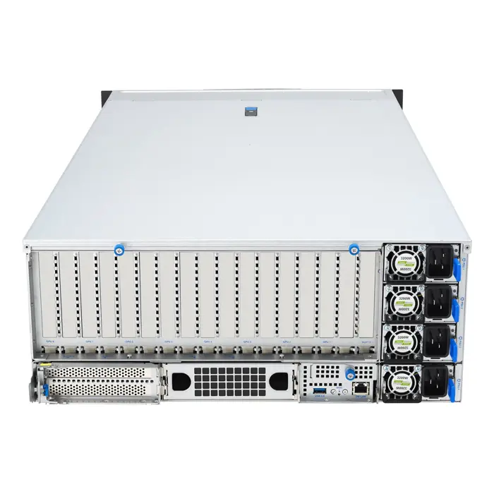 Platforma Asus Rack (4U) ESC8000A-E13X AMD EPYC 9005 (8xNVMe, 2xM.2, 2x10Gbe, 8xQSFP, IPMI, R3200W)