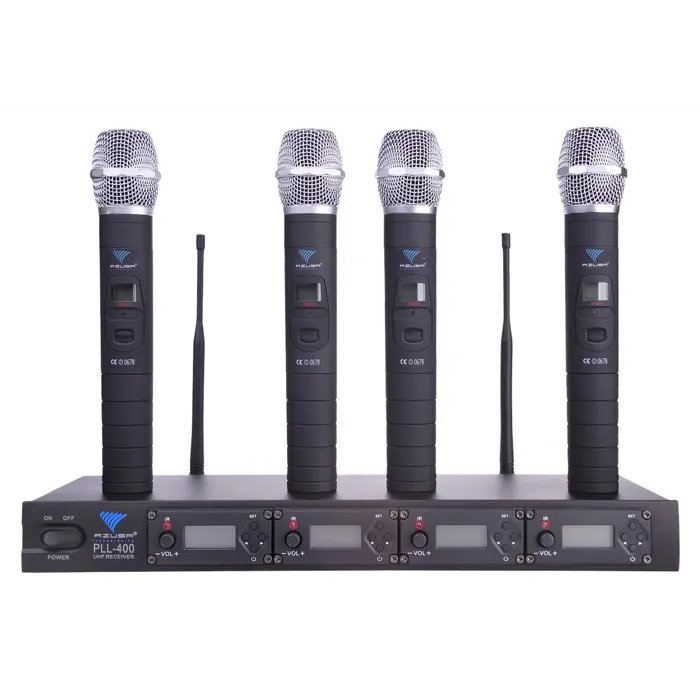 PLL-400 UHF Microphone 4 Channels (4 Handheld Microphones)