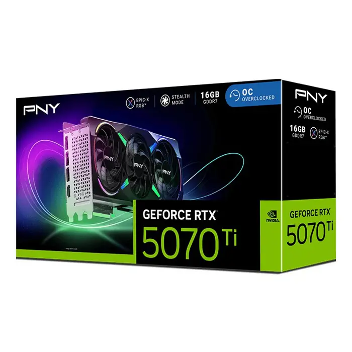 PNY RTX5070 TI ARGB OC Triple Fan 16GB GDDR7 3xDP,1xHDMI